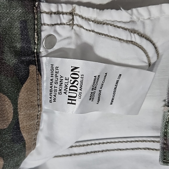 Hudson Los Angeles Barbara High Waist Skinny Ankle Jeans Camouflage 27 Raw Hem - Picture 6 of 11